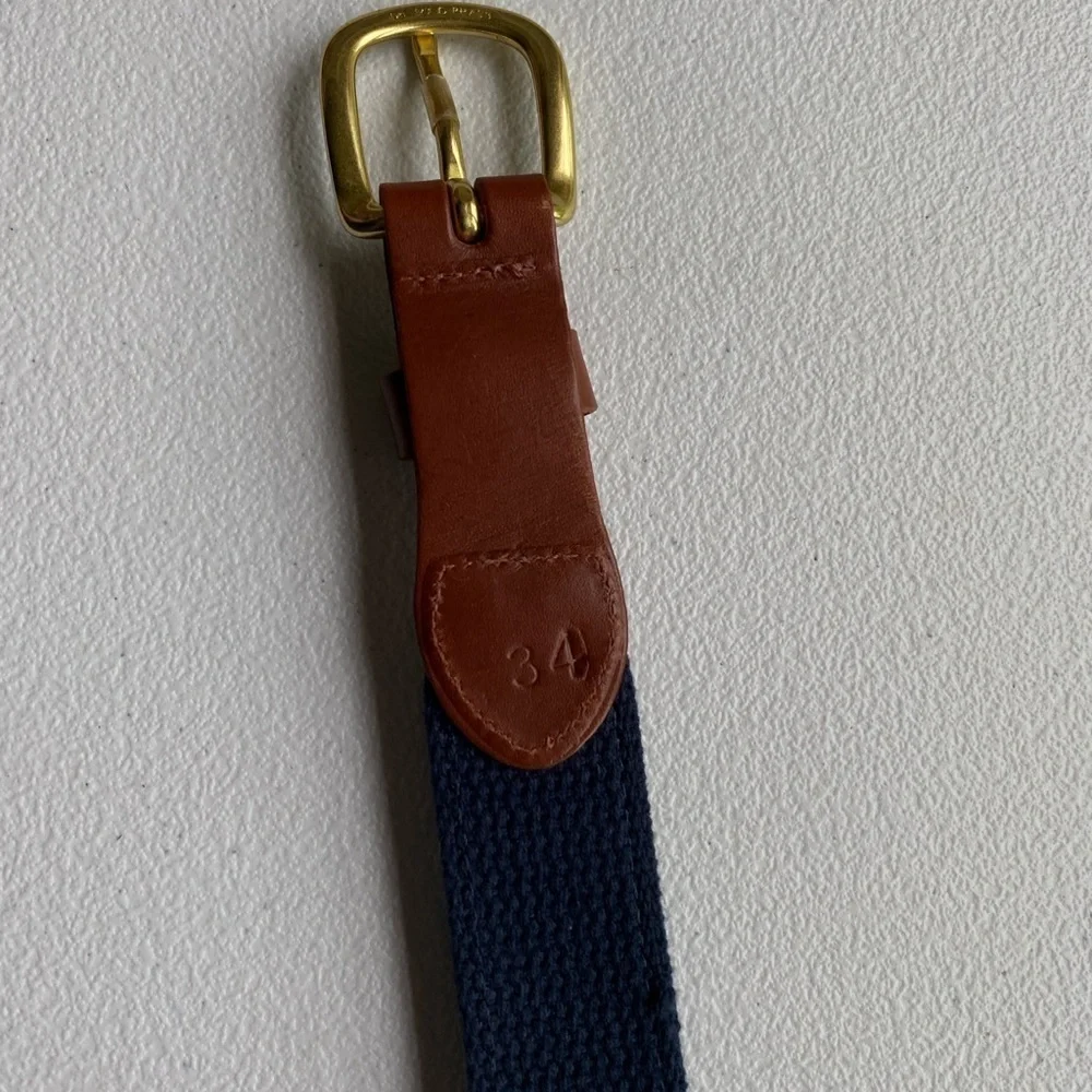 Blue and Red Patterned Belt with Nautical Flags 34”
